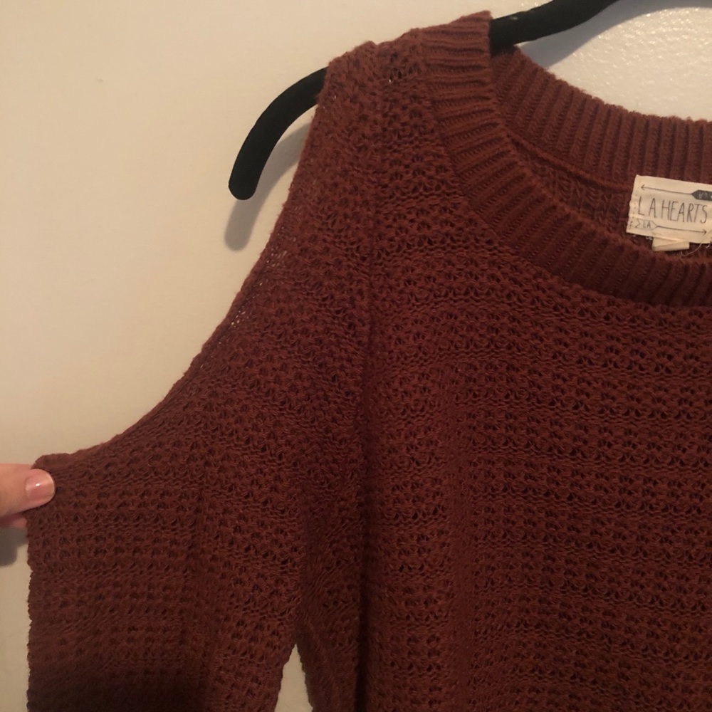 NA⚠️ PacSun LA Hearts Cold Shoulder Sweater - Picture 6 of 7